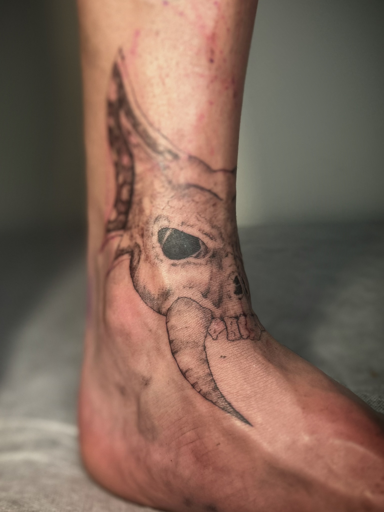 Small skeletal figure wrapping the ankle
